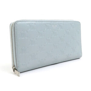 Celine Leather Blue Wallet Around Triomphe Long Zip